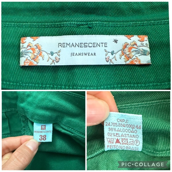 Remanescente green denim belted shorts size 6 - Picture 9 of 10